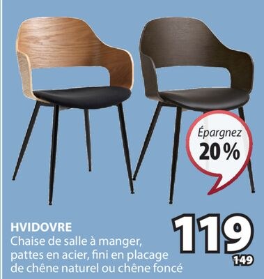 HVIDOVRE Chaise de salle à manger