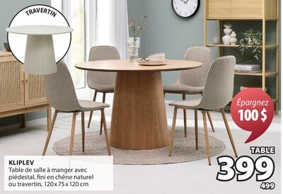 KLIPLEV Table de salle à manger avec piédestal