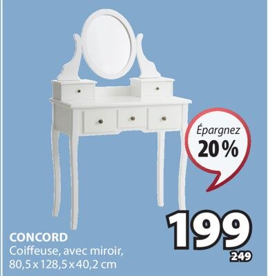 CONCORD Coiffeuse, avec miroir