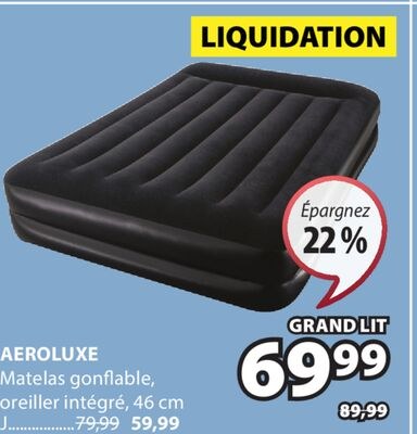 AEROLUXE Matelas gonflable, oreiller intégré, 4…