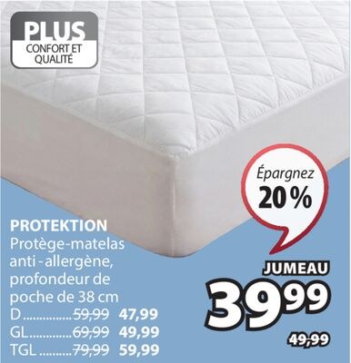 PROTEKTION Protège-matelas anti-allergène