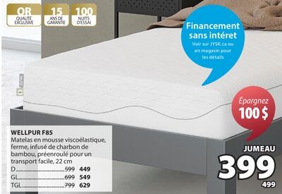 WELLPUR F85 Matelas en mousse viscoélastique, f…