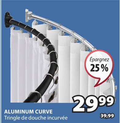 ALUMINUM CURVE Tringle de douche incurvée