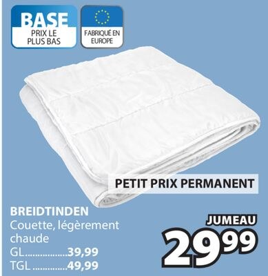 BREIDTINDEN Couette, légèrement chaude
