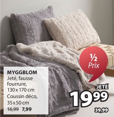 MYGGBLOM Jeté, fausse fourrure, 130x170 cm Cous…