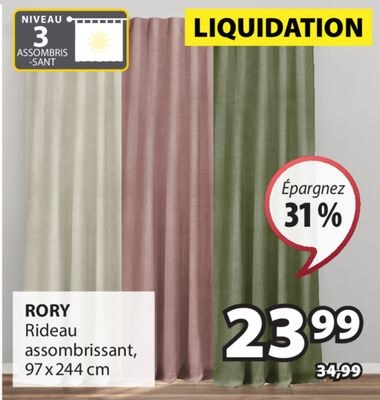 RORY Rideau assombrissant