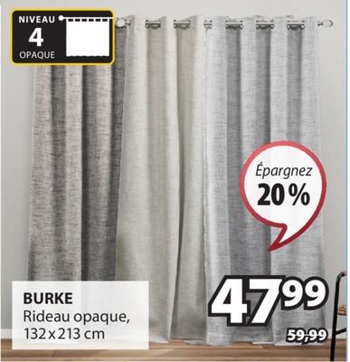 BURKE Rideau opaque, 132x213 cm