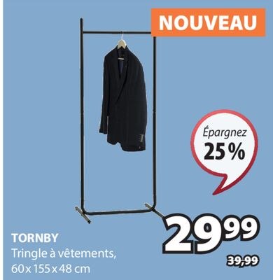 TORNBY Tringle à vêtements,