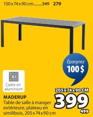 MADERUP Table de salle à manger extérieure