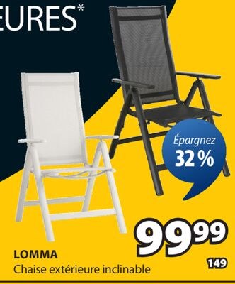 LOMMA Chaise extérieure inclinable
