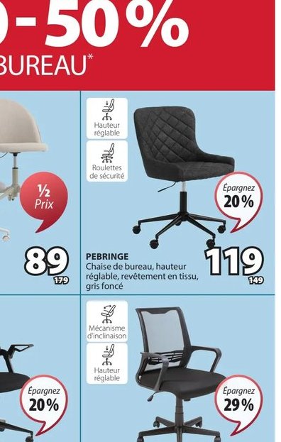 KOKKEDAL Chaise de bureau