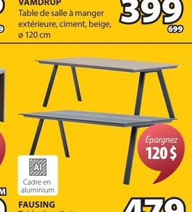 VAMDRUP Table de salle à manger extérieur