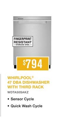 WHIRLPOOL® 47 DBA DISHWASHER WITH THIRD RACK