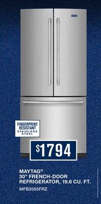 MAYTAG® 30" FRENCH-DOOR REFRIGERATOR, 19.8 CU. …