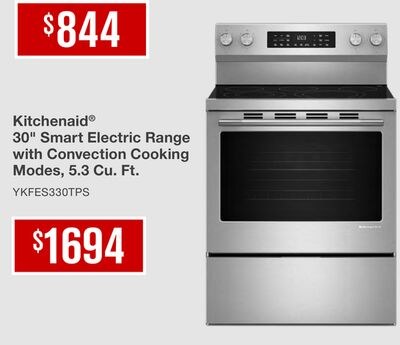 Kitchenaid® 30" Smart Electric Range with Conve…