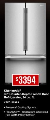 KitchenAid® 36" Counter-Depth French Door Refri…