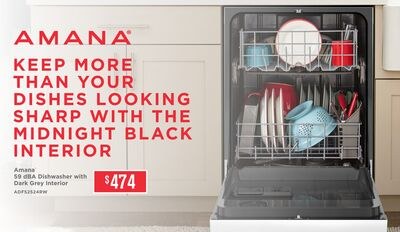 Amana 59 dBA Dishwasher with BLACK INTERIOR