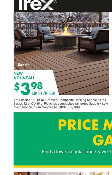 Trex Basics 12" Saddle Composite Decking Saddle