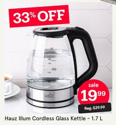Hauz Illum Cordless Glass Kettle