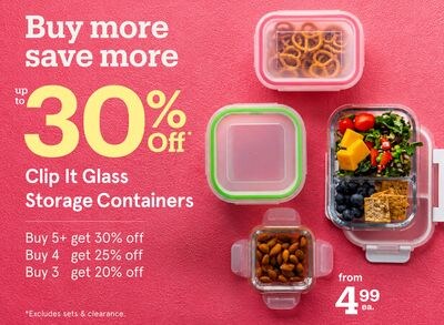 Clip It Glass Storage Containers