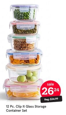 12 Pc. Clip It Glass Storage Container Set