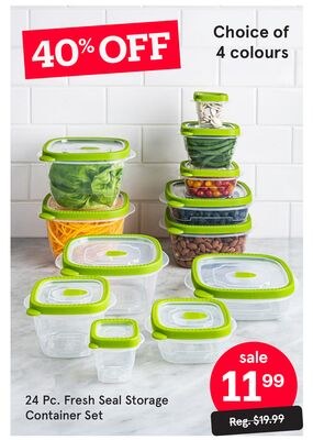 24 Pc. Fresh Seal Storage Container Set