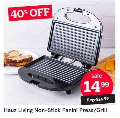 Hauz Living Non-Stick Panini Press/Grill