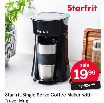 Starfrit Single Serve Coffee Maker with Travel …