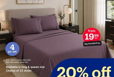 4 Pc. Hotel & Home Ultra-Soft 100% Microfiber S…