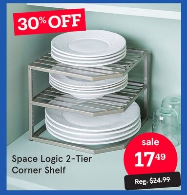 Space Logic 2-Tier Corner Shelf