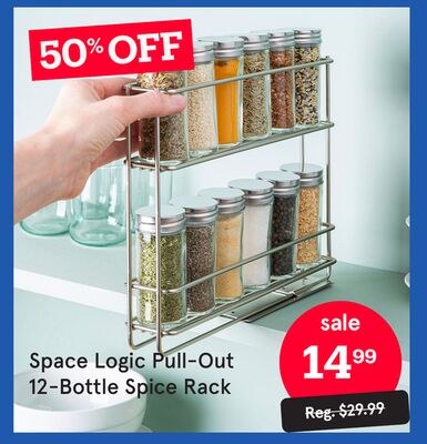 Space Logic Pull-Out 12-Bottle Spice Rack