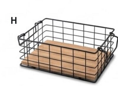 Natura Bamboo & Wire Stackable Basket