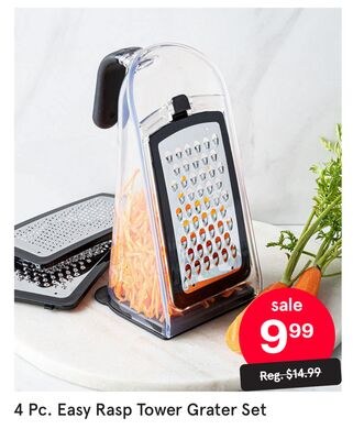 4 Pc. Easy Rasp Tower Grater Set