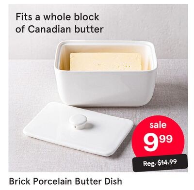 Brick Porcelain Butter Dish
