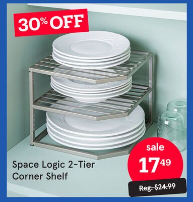 Space Logic 2-Tier Corner Shelf