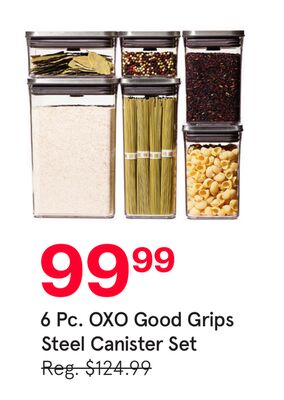 6 Pc. OXO Good Grips Steel Canister Set