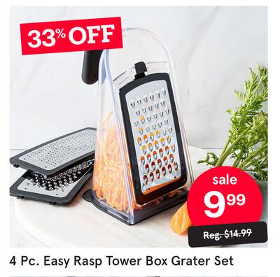 4 Pc. Easy Rasp Tower Box Grater Set