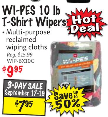 WI-PES 10 lb T-Shirt Wipers