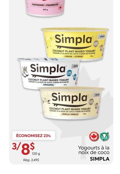 Yogourt à la noix de coco Simpla