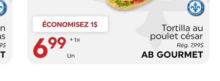 AB Gourmet Tortilla au poulet César