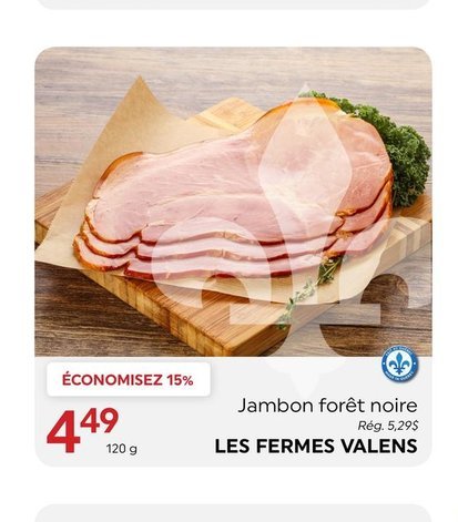 Jambon forêt noire LES FERMES VALENS