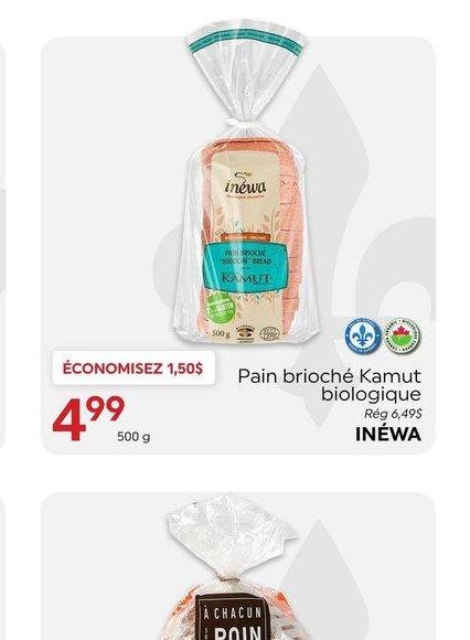 Pain brioché Kamut biologique Inewa