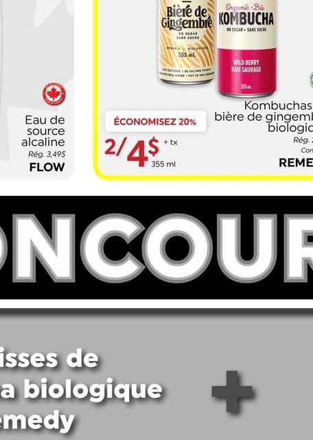 REMEDY Kombucha ou bière de gingembre biologique
