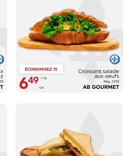AB Gourmet Croissant salade aux oeufs