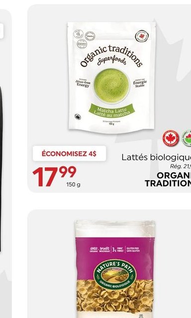Lattés biologiques ORGANIC TRADITIONS