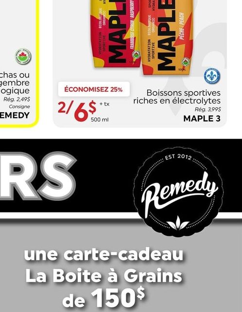 MAPLE 3 Boissons sportives riches en électrolyt…