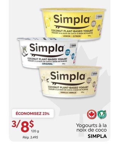 Yogourt à la noix de coco Simpla