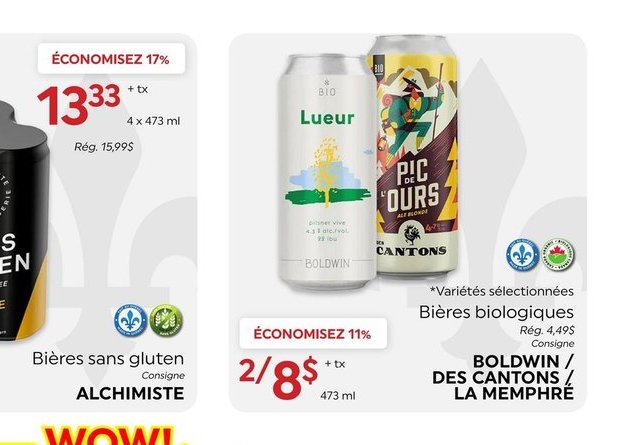 Bières biologiques Lueur/Pic Durs/Les Cantons/L…