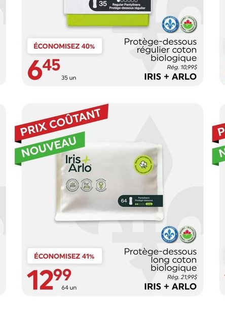 Iris + Arlo Protège-dessous régulier coton biol…