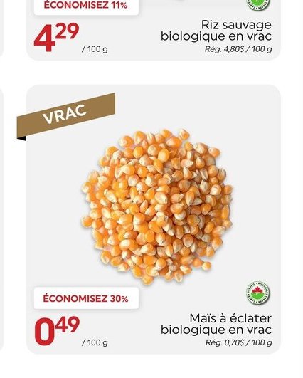 Riz sauvage biologique en vrac